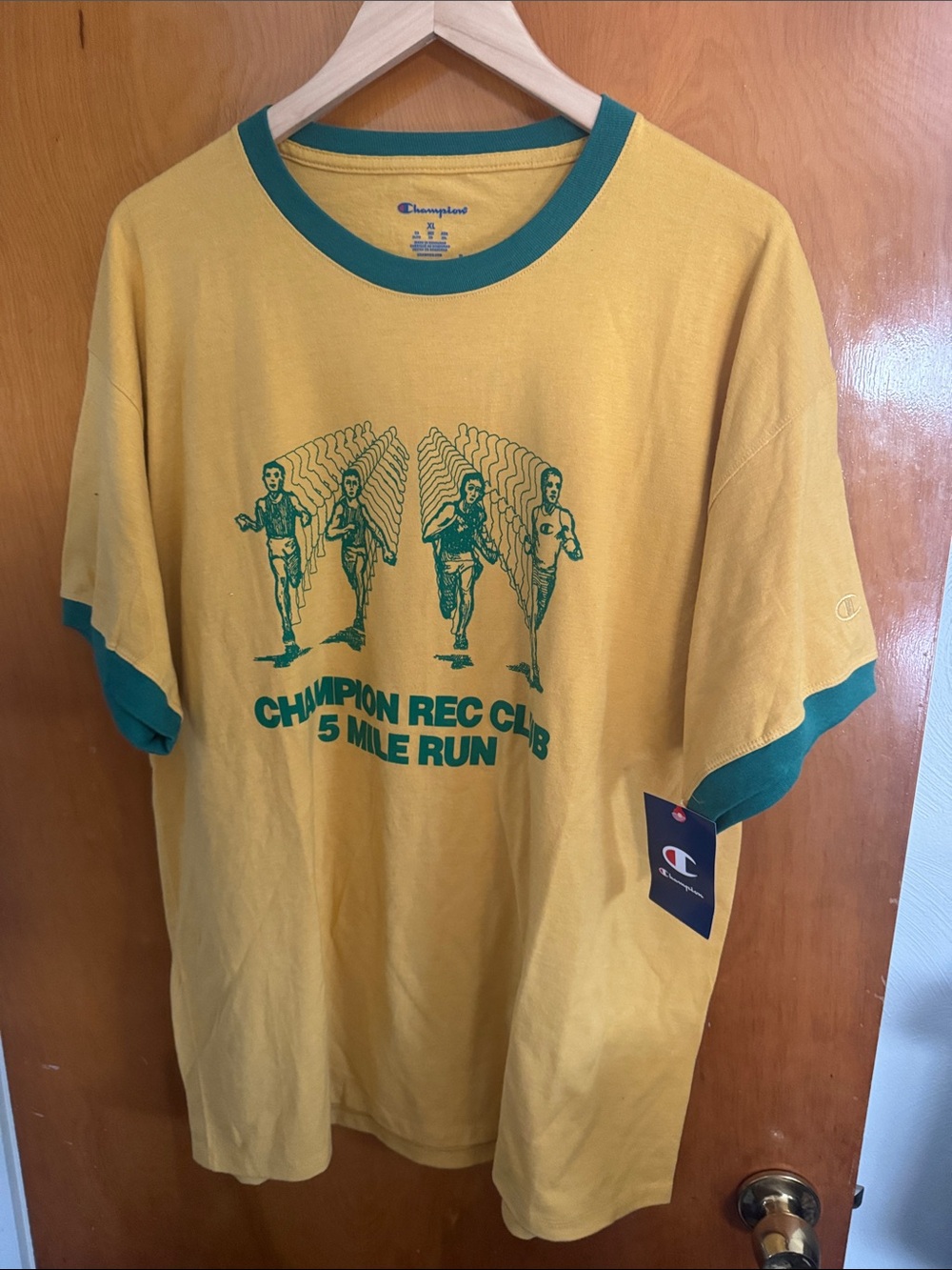 Champion Tshirt Mens XL Yellow Green